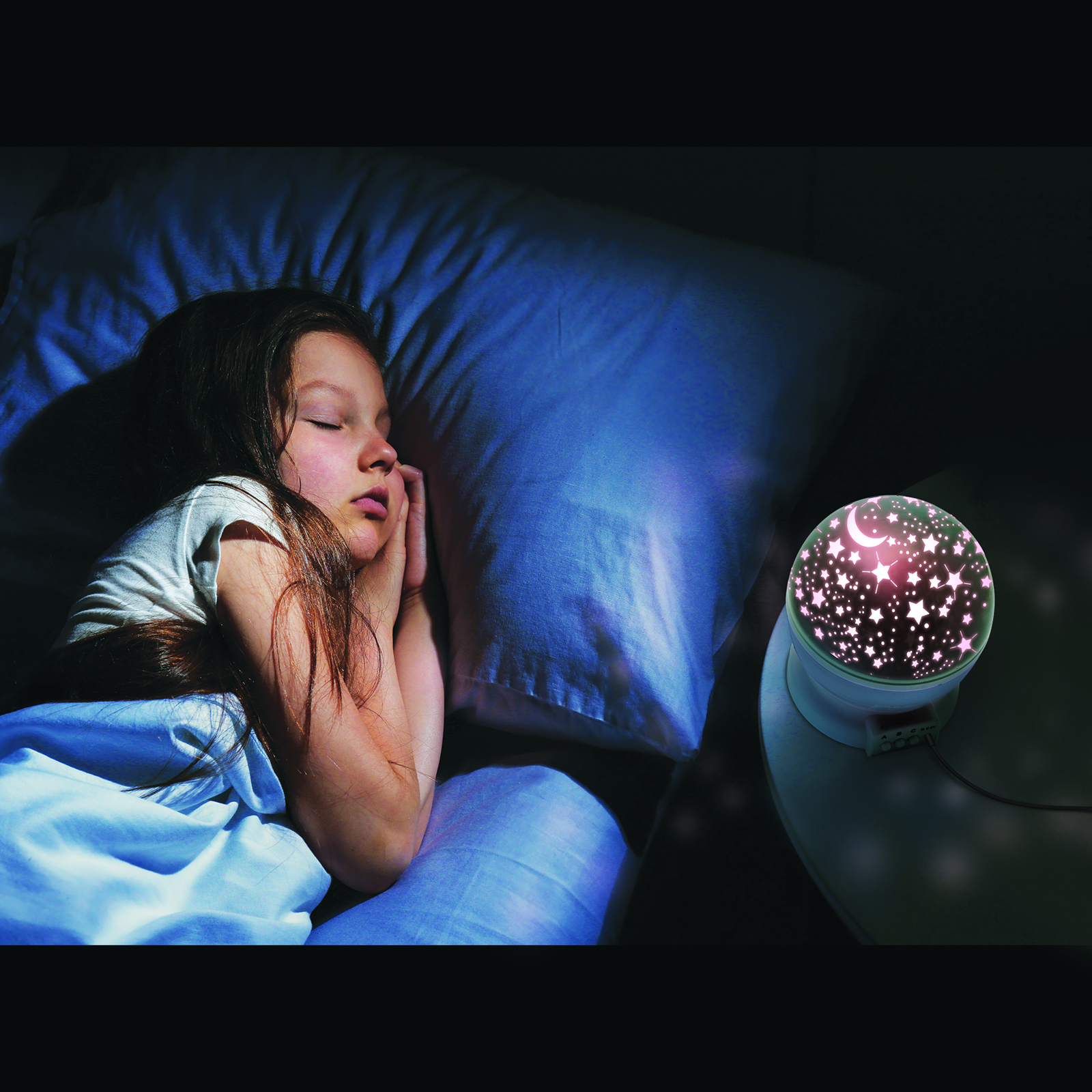 LED mini projektor - hviezdna obloha modrá