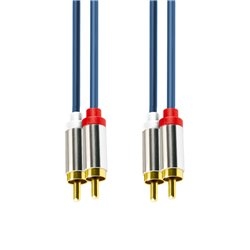 Audio kábel, 2 RCA/2 RCA kovová vidlica, 1m- SAL A3-1M